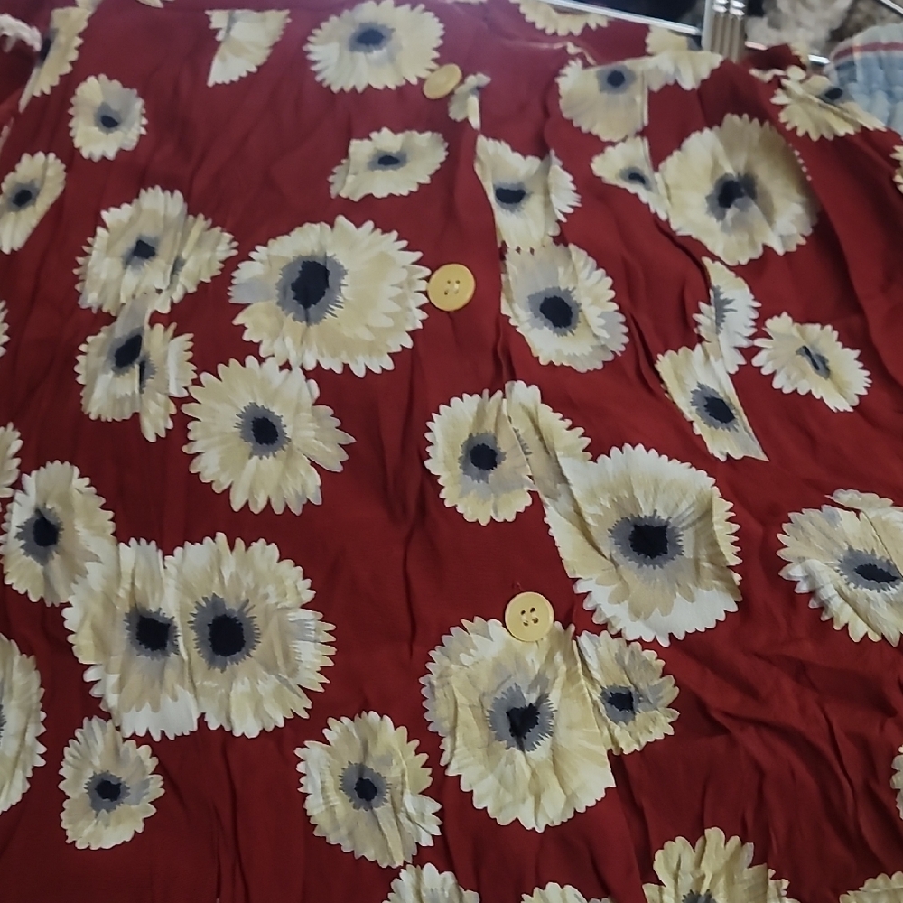 Vintage Sunflower 90s Button Up Maxi Skirt - Picture 3 of 4